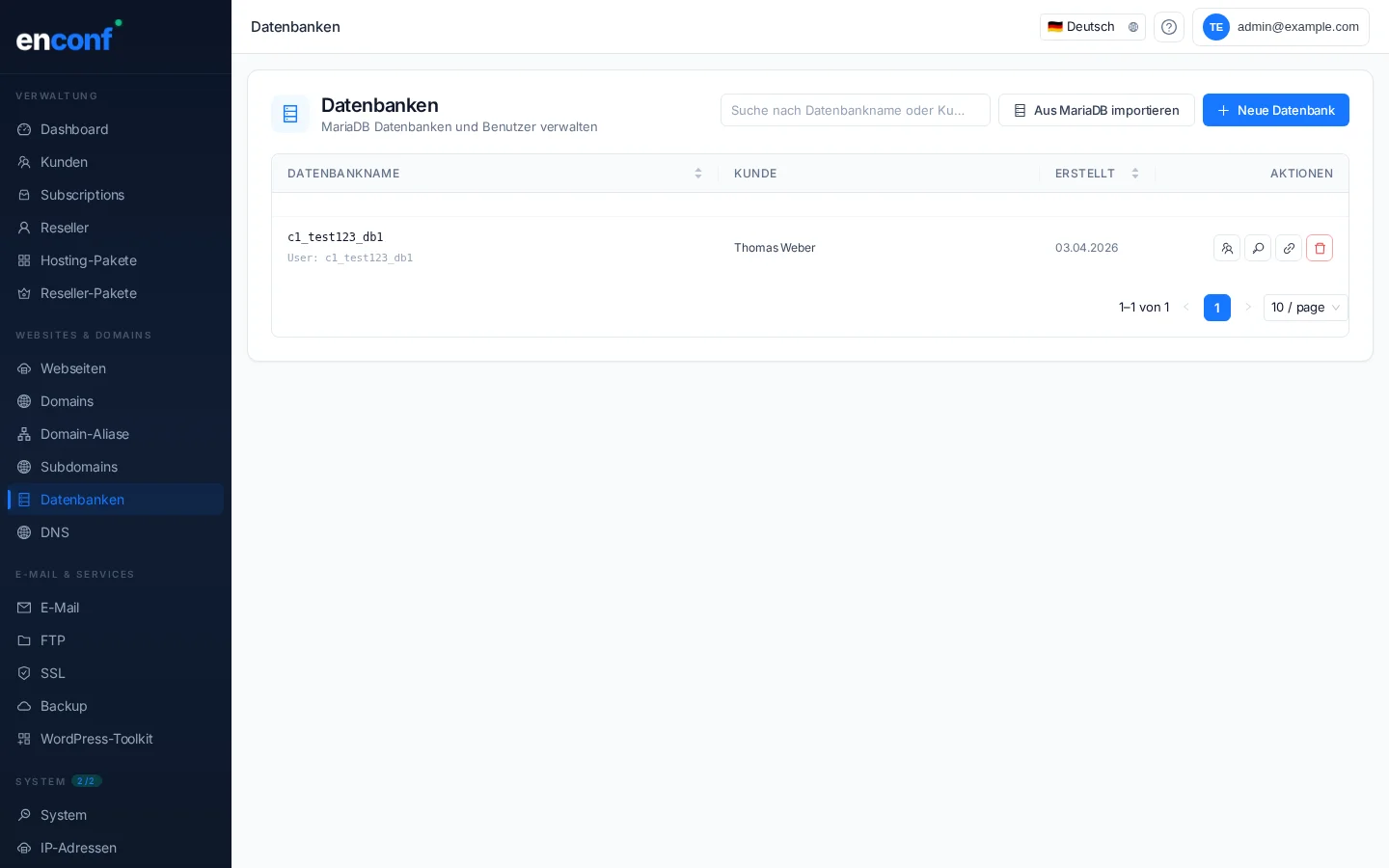 Datenbank-Verwaltung