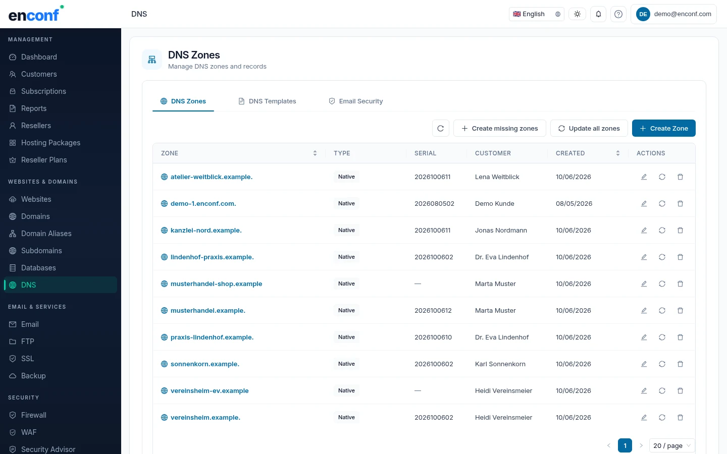 enconf DNS & SSL