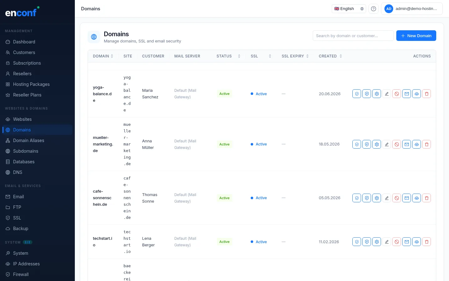 enconf — Domains