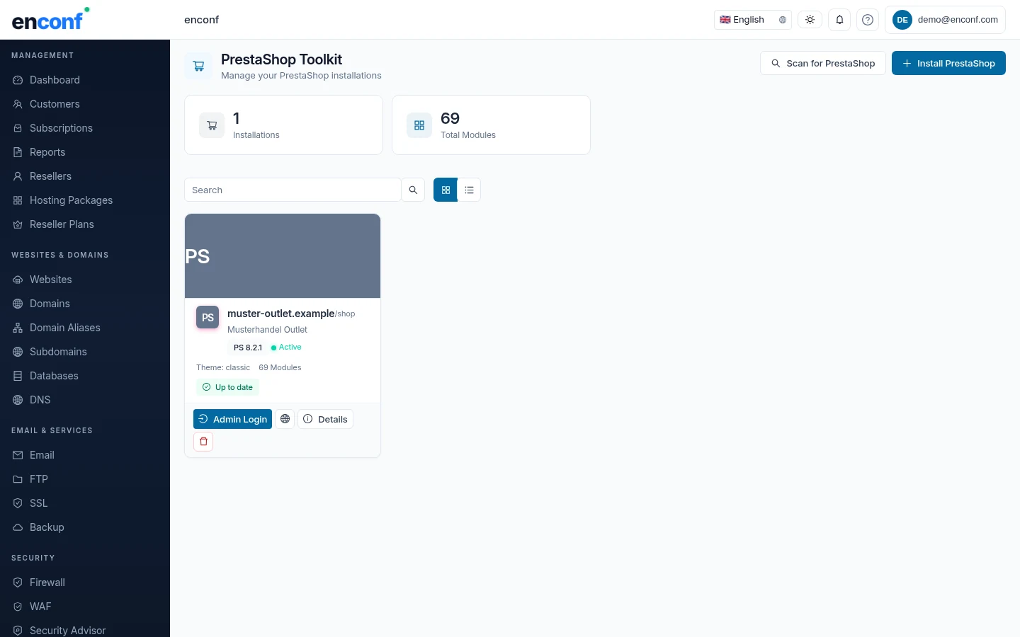 enconf Toolkit PrestaShop