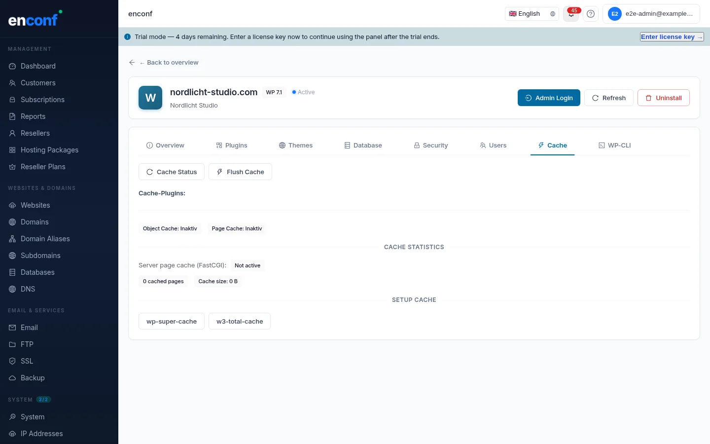 Cache-Status live sehen
