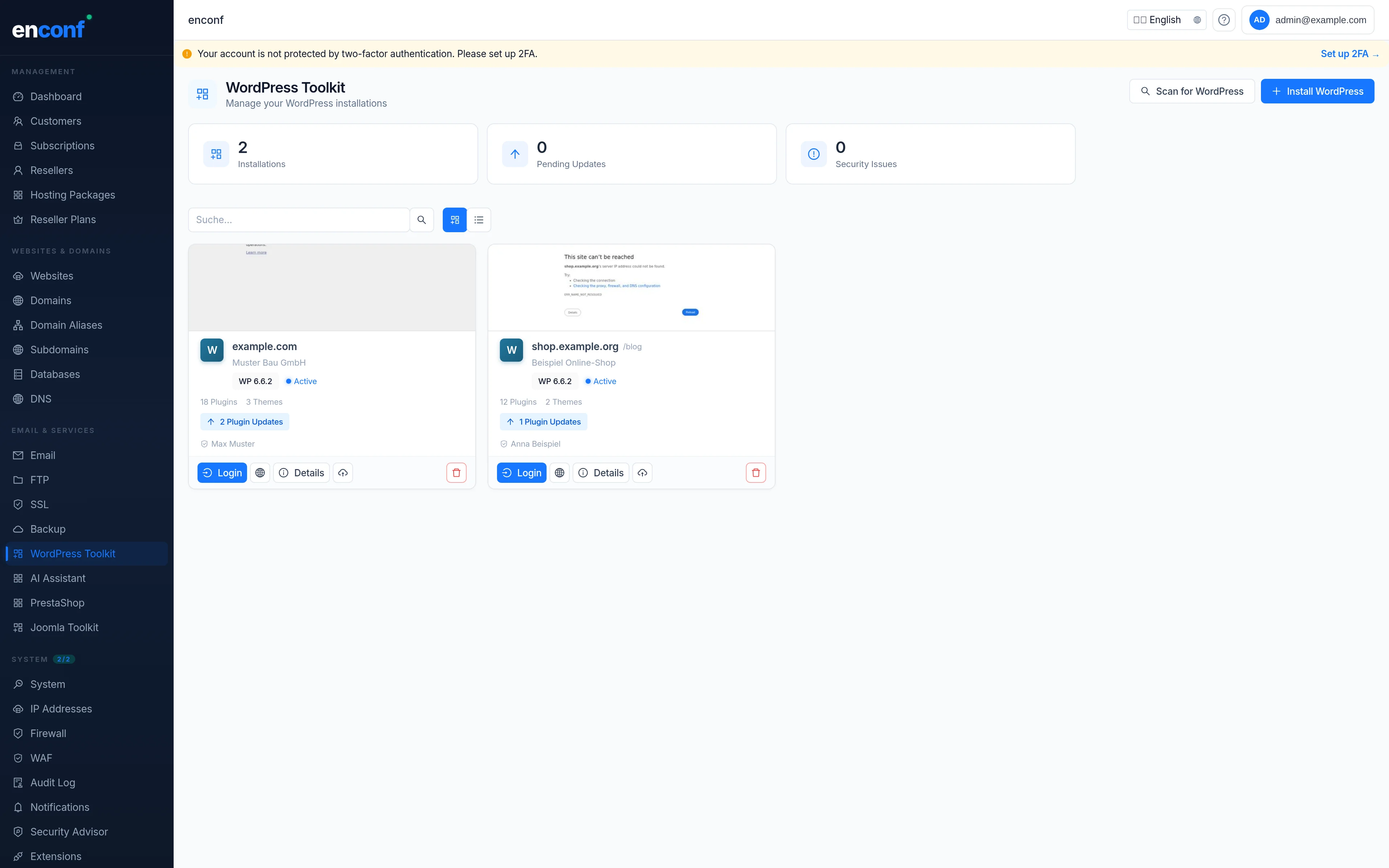 enconf WordPress Toolkit