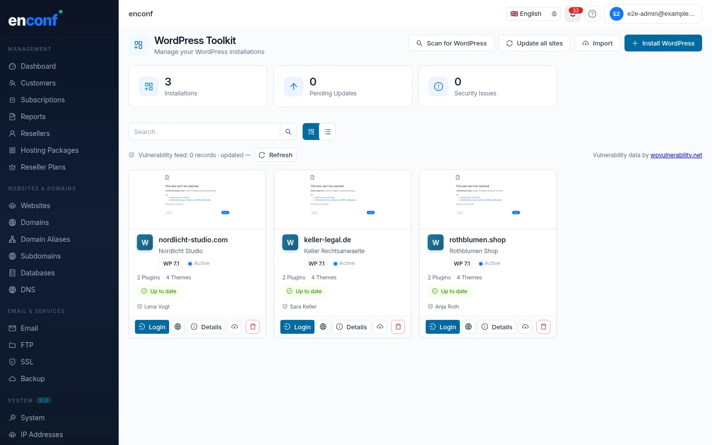 enconf WordPress Toolkit